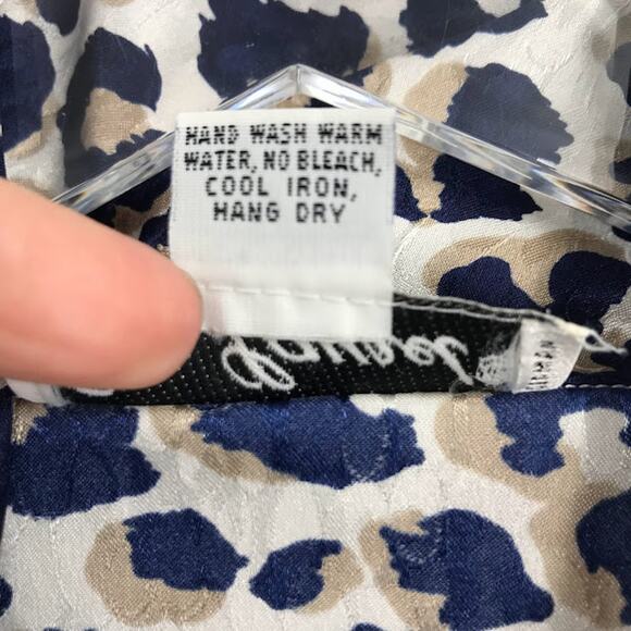 Vintage Eva Laurel Scarf Tie Neck Blouse 14 Leopard Print Long Sleeve Button Up - Picture 4 of 11